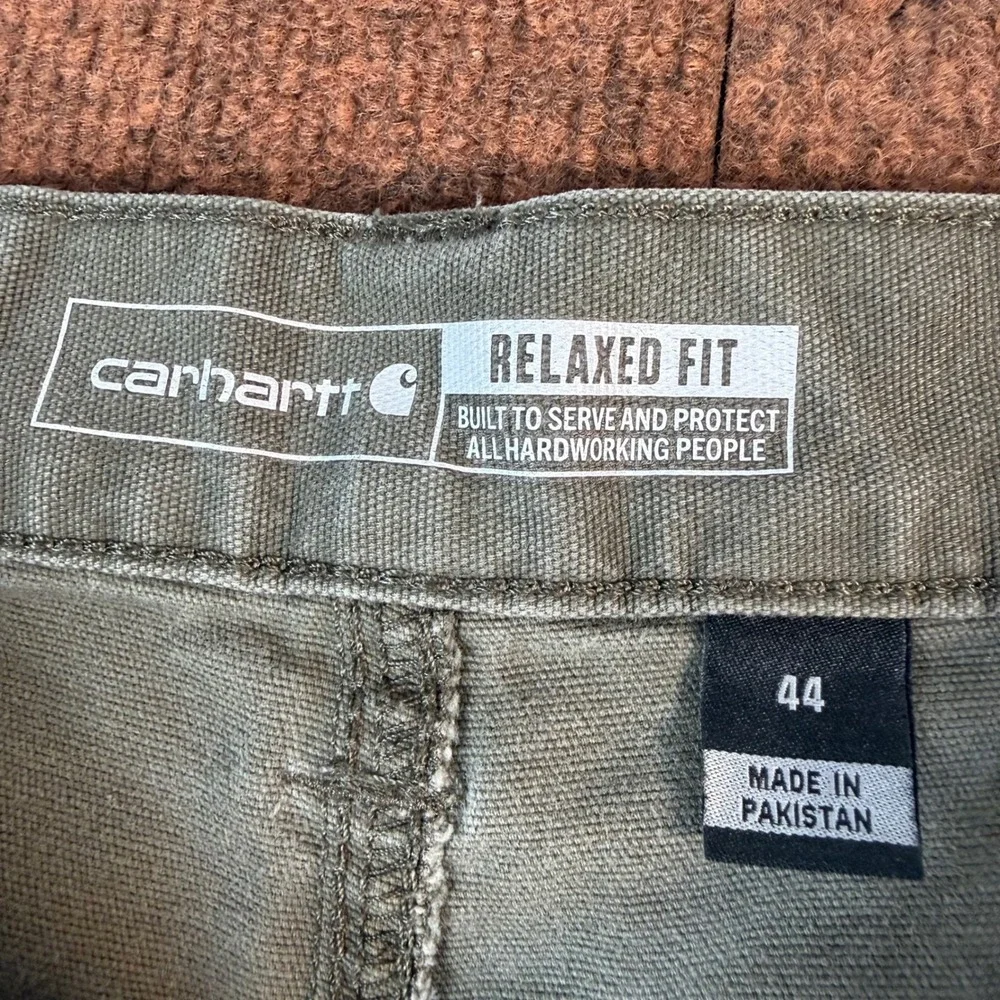 Carhartt Relaxed Fit Cargo Shorts Mens 44 Olive Green Canvas Work Utility A+